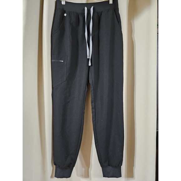 FIGS Women's Scrub Pants Lot Of 2 Size Small/Tall Gray Black Straight Leg Jogger - Picture 4 of 5
